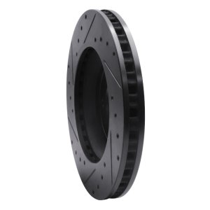 Cadillac CTS Brake Rotor (1) - Front Right - R1 Concepts - Drilled & Slotted - Black - `04-`08